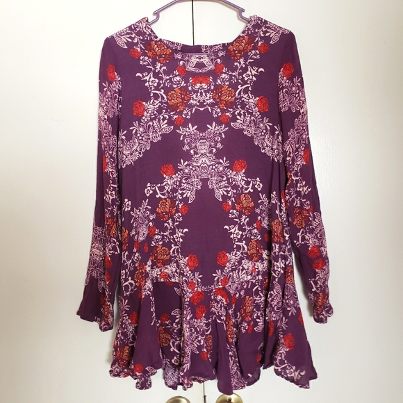 Free People Dresses & Skirts - Free people purple flower dress